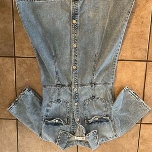 Zara Women's Light Blue Denim Overalls